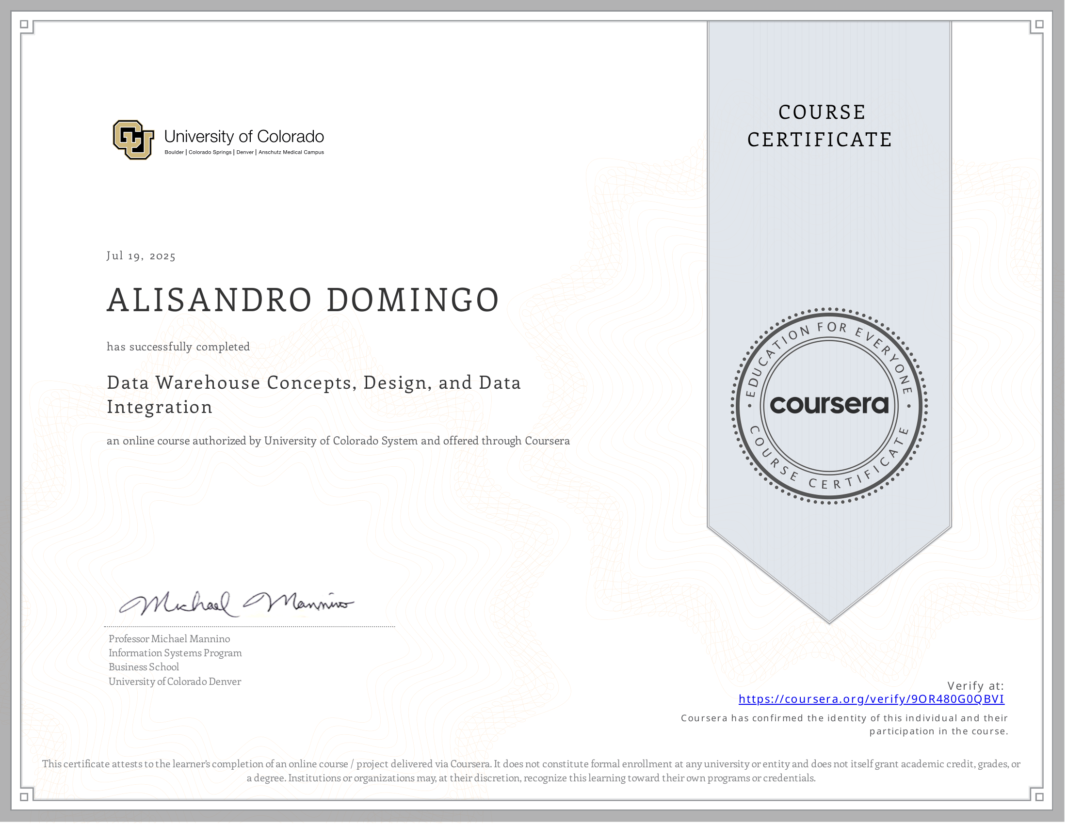 Data Warehouse Concepts, Design, and Data Integration